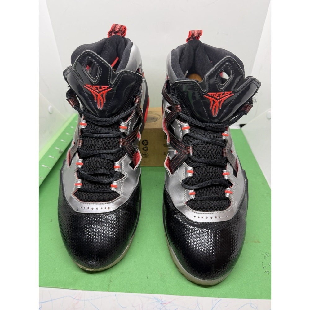 Jordan Melo M9 Metallic Silver Black Red Sneakers 551879-015 Mens Size 12
